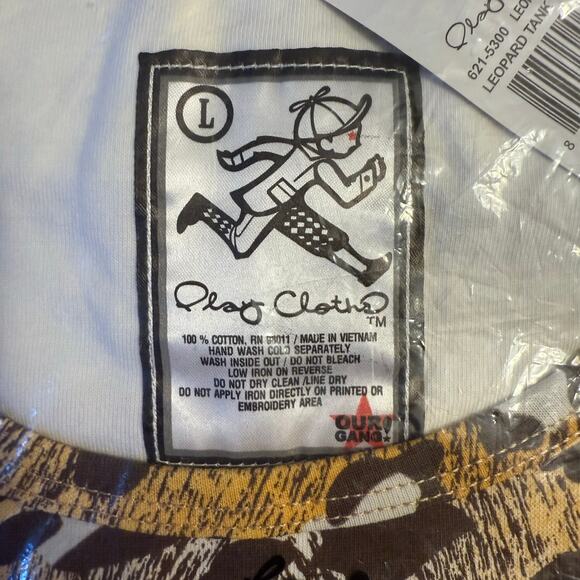 Play Cloths Leopard Cheetah Print Tank Top 100% Cotton Big Cat Unisex Large - Picture 3 of 6